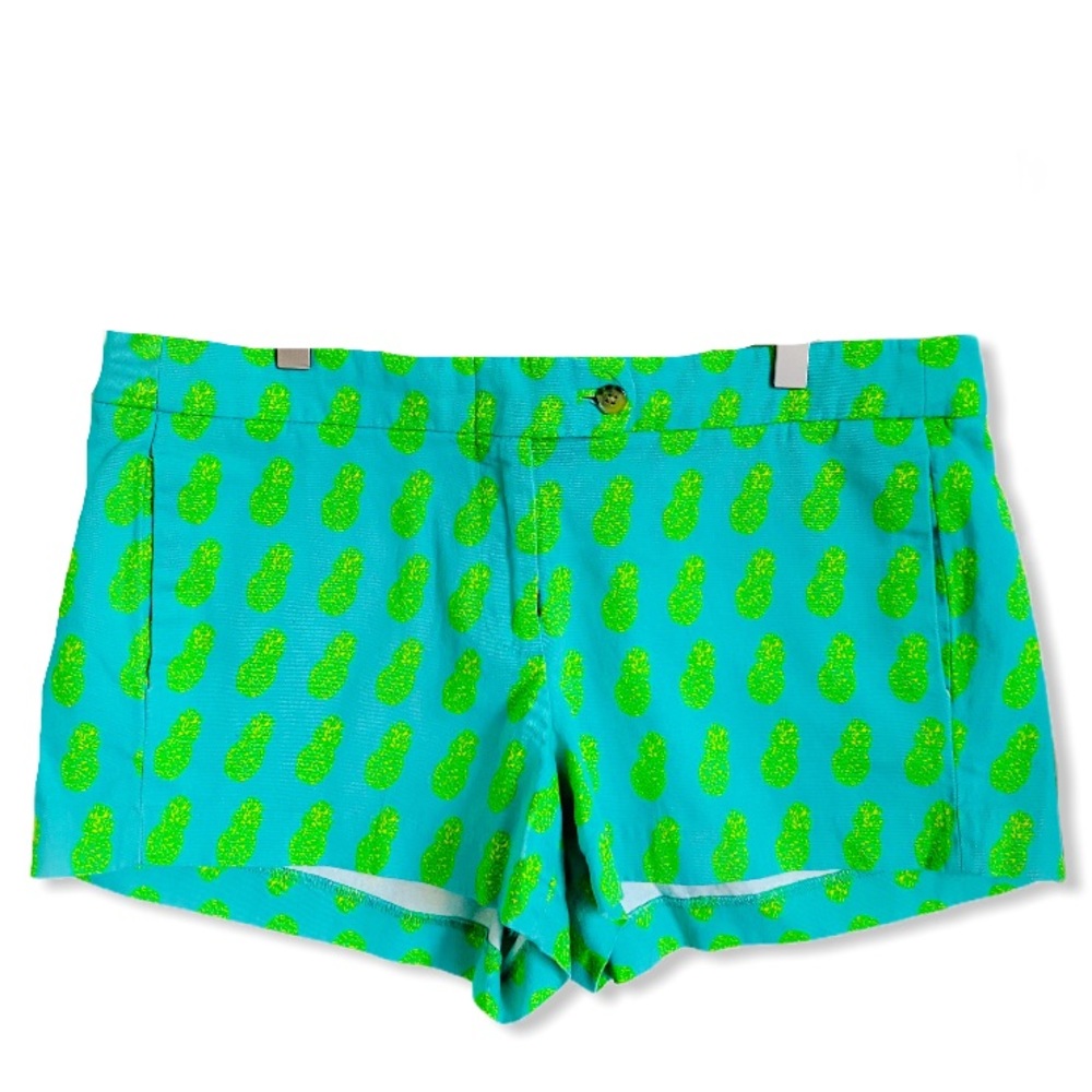 J.Crew Teal & Yellow Pineapple Cotton Shorts